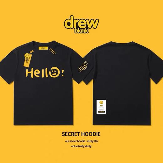 「黑白两色！男女同款」drew笑脸t恤 ins网红高街FOG短袖T恤男潮牌宽松情侣装夏上衣 商品图2