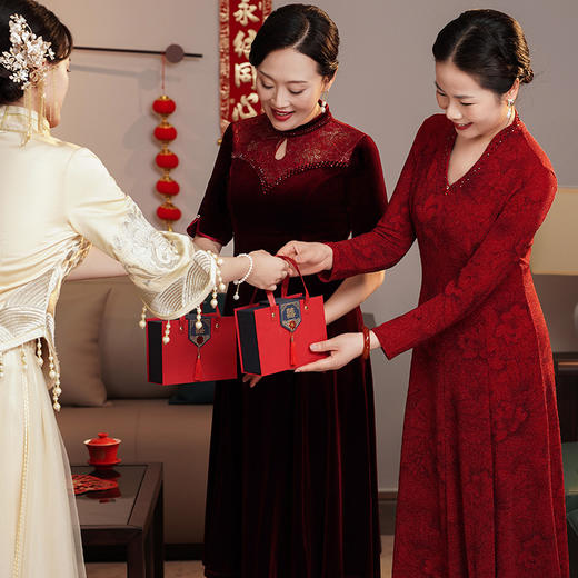 MLY春装新款婚宴中长款连衣裙气质女装 商品图2