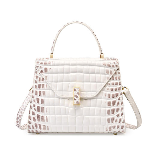 新款欧美时尚，牛皮高光拱珠鳄鱼纹气质手提包QSL-2153 商品图7