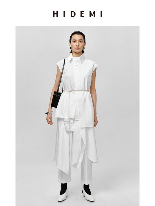 HIDEMI 弹力收身显瘦微喇九分神裤西裤 黑色/白色/卡其 商品图7