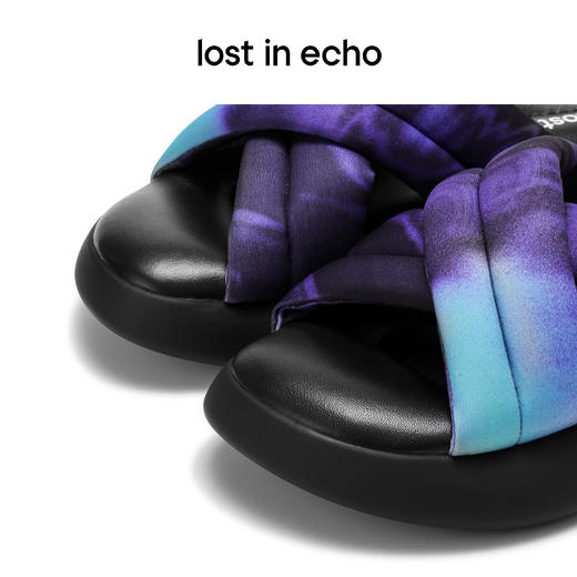 [断码]lost in echo设计师品牌休闲百搭交叉带印花厚底拖鞋 商品图4