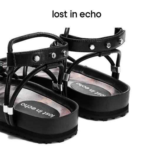 lost in echo细绑带平底舒适罗马编织度假沙滩勃肯凉鞋 商品图3