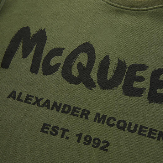 ALEXANDER MCQUEEN 亚历山大.麦昆 2023春夏新品 男士字母印花圆领长袖卫衣 688713QSZ81 商品图4