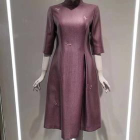 南3荣萍粉紫色连衣裙