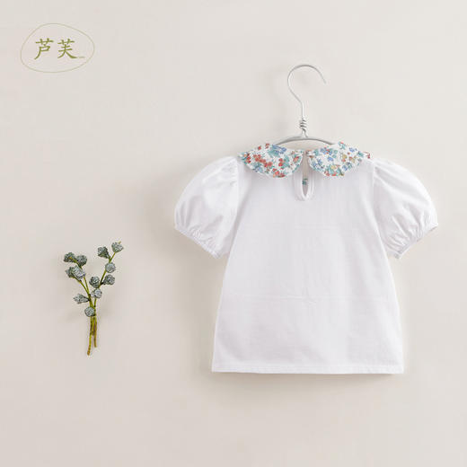 【马克珍妮 芦芙】夏装新款 女童娃娃领纯棉短袖T恤230533 商品图3