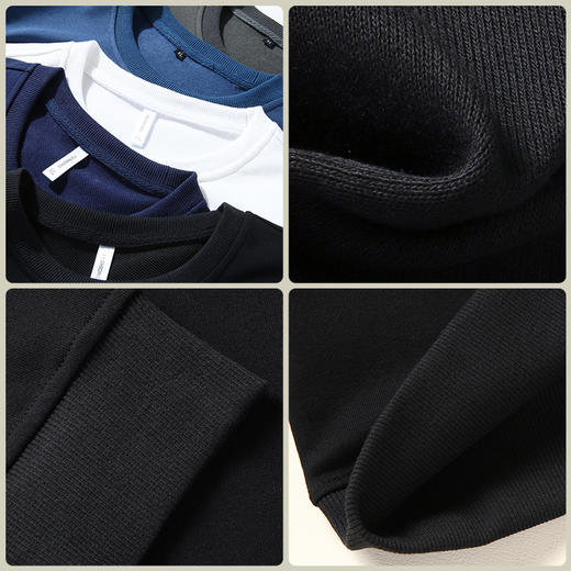 一口价【 新款DX】大依优型大码男装圆领卫衣长袖针织棉卫衣加肥加大休闲运动上衣男打底衫 商品图3