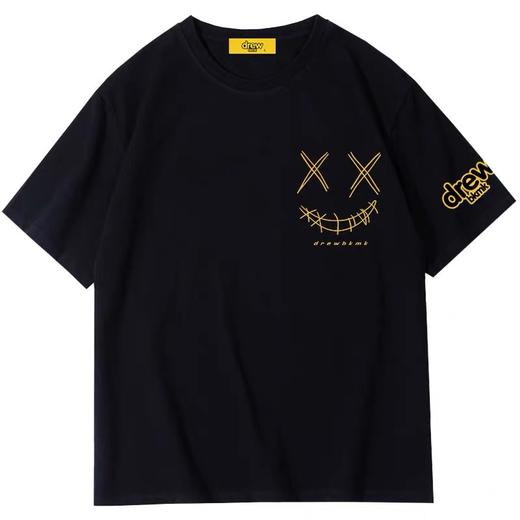 「黑白两色！男女同款」Drew笑脸短袖T恤 house高街夏款欧美潮贾斯丁比伯男宽松上衣 商品图4