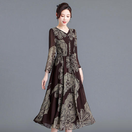 中长裙时尚高腰长袖裙QYM-YX-SYK2302-Y 商品图1