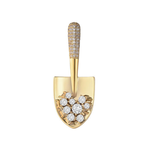 新款简约个性可爱小铲子锆石胸针，铜镀金小别针防走光胸花别针配饰BYY-K1-10 商品图4