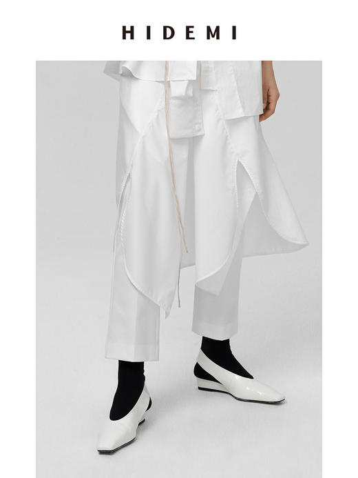 HIDEMI 弹力收身显瘦微喇九分神裤西裤 黑色/白色/卡其 商品图9