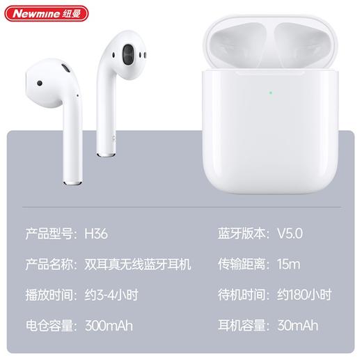 纽曼蓝牙耳机TWS耳机H36白色 商品图5
