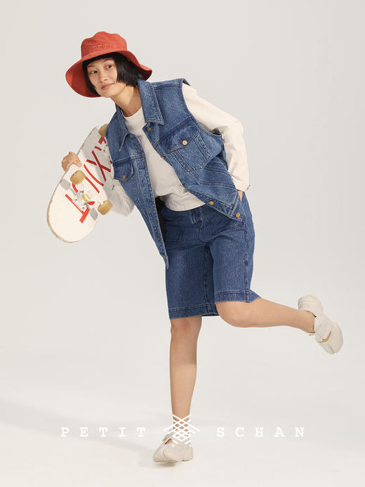 PETIT SCHAN小闪 CLO#216 Blue Kenting 蓝色垦丁 金葱牛仔短裤 商品图2