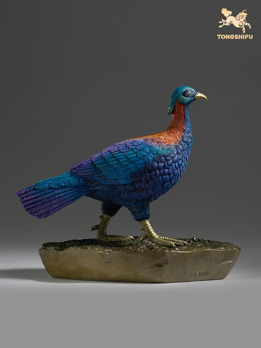 铜师傅 全铜摆件《铜师傅百鸟集》之绿尾虹雉 家居饰品 商品图3