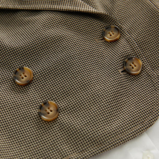 谜底收腰拼接连衣裙女2023春季新款时尚翻领中长裙短袖231ML0107 商品图3