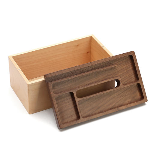 初心|  创意家居木制多功能长方形纸巾盒 商品图4