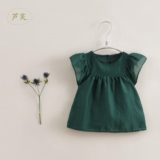 【马克珍妮 芦芙】夏装新款 女童棉真丝飘逸蝴蝶袖小衫230732 商品图4