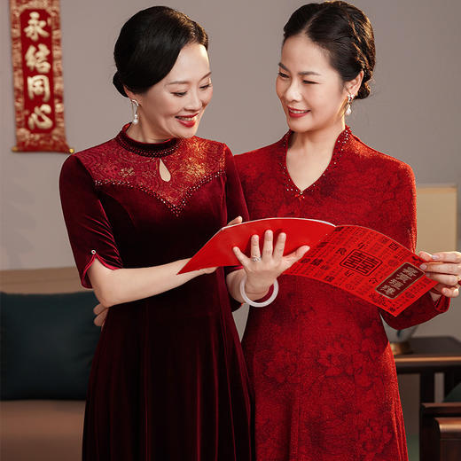 MLY春装新款婚宴中长款连衣裙气质女装 商品图1