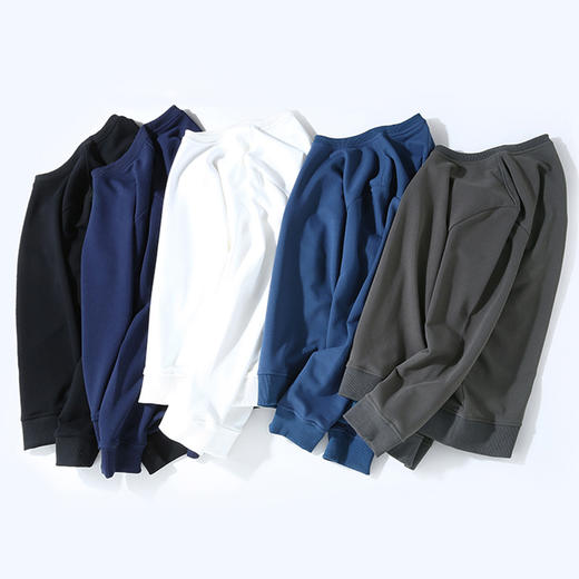 一口价【 新款DX】大依优型大码男装圆领卫衣长袖针织棉卫衣加肥加大休闲运动上衣男打底衫 商品图1