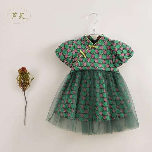【马克珍妮 中国风】芦芙夏装新款 女童网纱旗袍连衣裙230513 商品图2