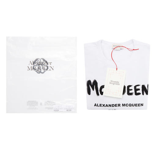 ALEXANDER MCQUEEN 亚历山大.麦昆 2023春夏新品 男士McQueen Graffiti涂鸦圆领卫衣 白色 701285 QTZ11 0900 商品图2