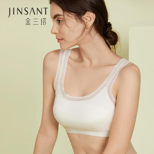 100%桑蚕丝 窄花边背心式文胸  A-5933 商品图1