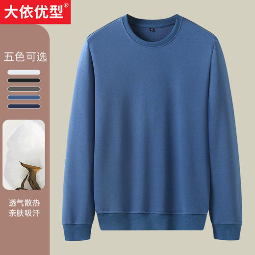 一口价【 新款DX】大依优型大码男装圆领卫衣长袖针织棉卫衣加肥加大休闲运动上衣男打底衫 商品图0