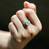 高冰种淡晴水翡翠蛋面戒指18k白金钻石镶嵌 商品缩略图10