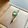 高冰种淡晴水翡翠蛋面戒指18k白金钻石镶嵌 商品缩略图2