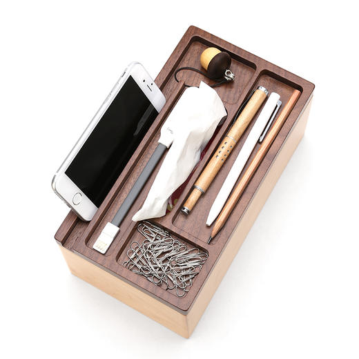 初心|  创意家居木制多功能长方形纸巾盒 商品图1