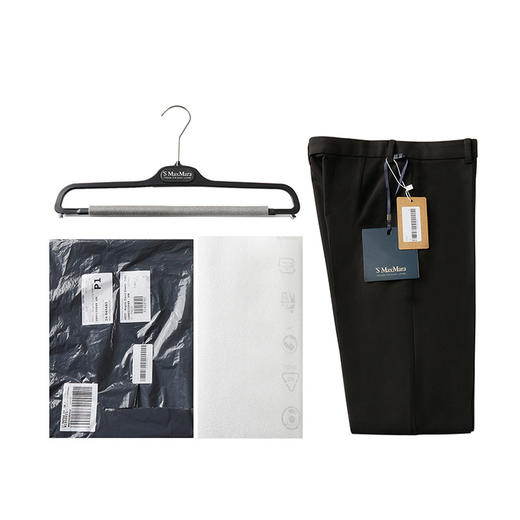 MAX MARA 2023年春夏新品 女士纯色直筒休闲西装长裤 黑色 FATINA 003 商品图2