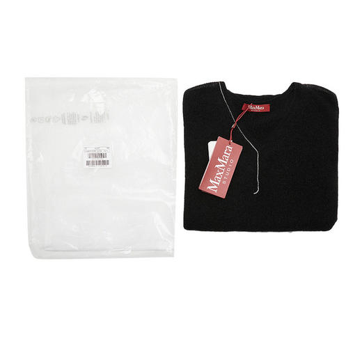 MAX MARA 2023春夏新品 女士修身V领针织衫毛衣 黑色 FLINT 商品图2