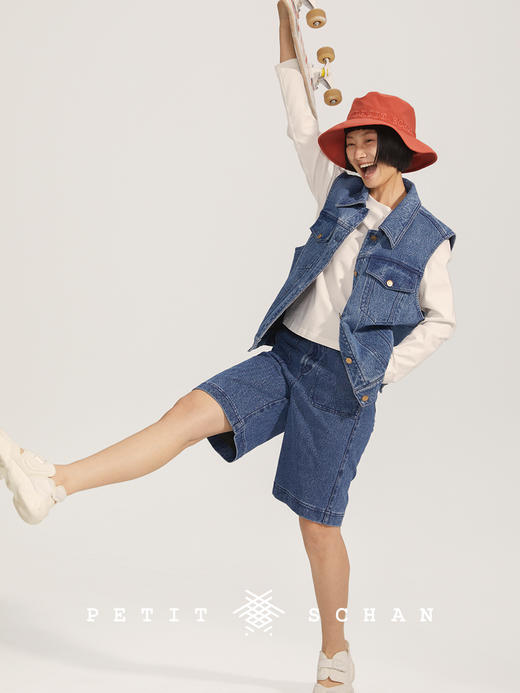 PETIT SCHAN小闪 CLO#216 Blue Kenting 蓝色垦丁 金葱牛仔短裤 商品图1