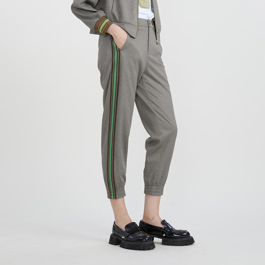 谜底复古休闲裤女2023春新款百搭时尚拼接萝卜裤九分裤231MK0165 商品图1