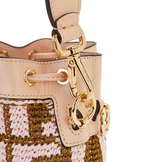 FENDI 芬迪 女包 女士迷你编织FF印花单肩手提包水桶包 8BS010 AJH3 商品图3