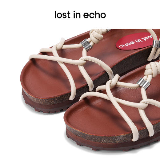 lost in echo细绑带平底舒适罗马编织度假沙滩勃肯凉鞋 商品图2