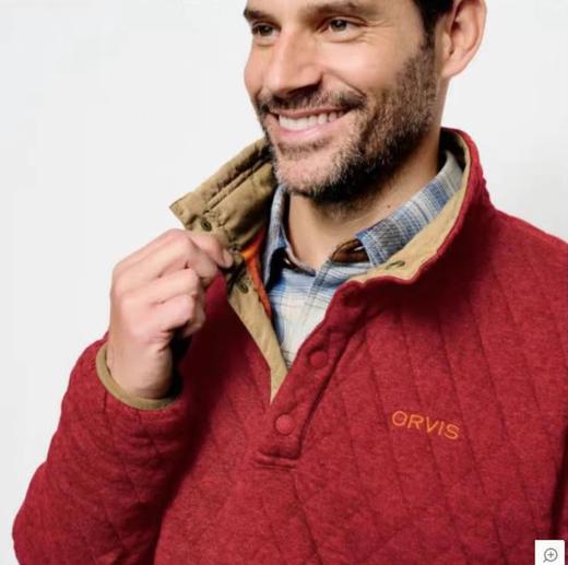 迎418 A1-1  ORVIS 菱形格压线胸前四粒扣套头衫 男款 商品图4