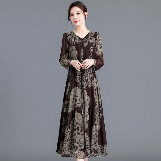 中长裙时尚高腰长袖裙QYM-YX-SYK2302-Y 商品图5