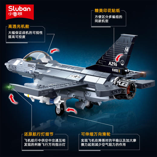 小鲁班壮志凌云积木飞机直升机模型 F18超级大黄蜂战斗机拼装玩具 商品图1