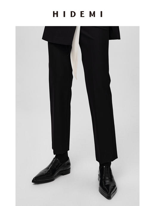 HIDEMI 弹力收身显瘦微喇九分神裤西裤 黑色/白色/卡其 商品图1