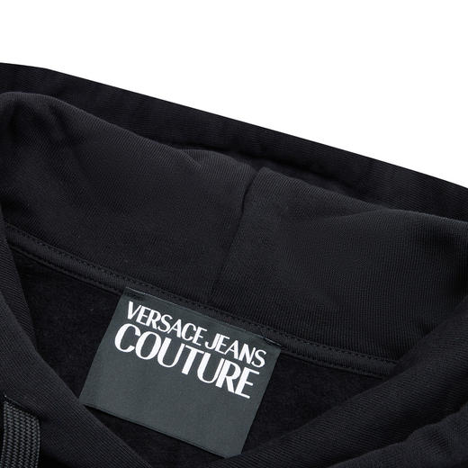 VERSACE JEANS 范思哲 男士V EMBLEM系列徽标印花连帽卫衣 黑色 73GAIG01 CF00G 899 （偏大一码） 商品图3