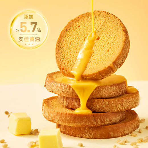 【宅猫日记】大黄油脆吐司早餐烤面包干网红爆款充饥点心下午茶零食45g*6盒 商品图0