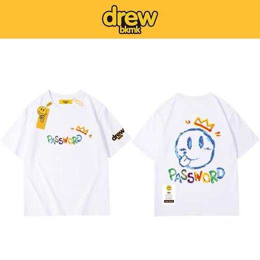 「黑白两色！男女同款」DREW笑脸T恤短袖比伯同款house笑脸黑色国潮DREW男上衣 商品图3