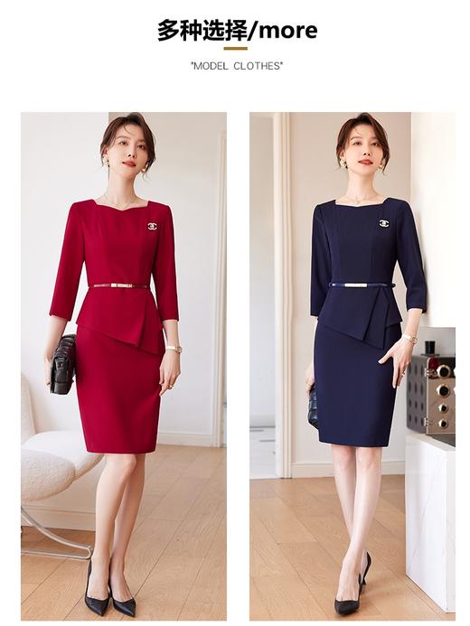 送腰带！酒店前台接待职业西装连衣裙女气质商务售楼部珠宝店工作服 商品图3
