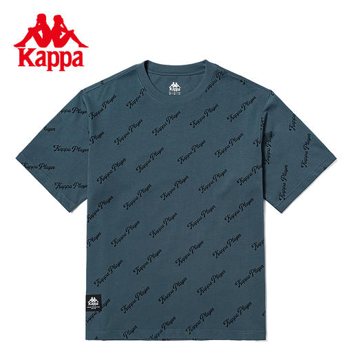 Kappa卡帕满印短袖2023新款男运动T恤休闲针织圆领短袖K0D32TD61 商品图1