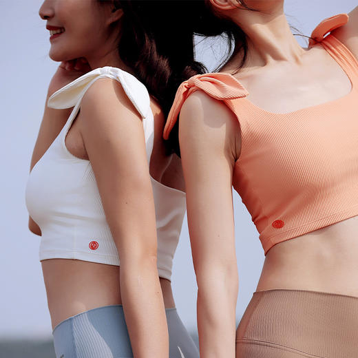 【双磨肌理】方领肩袢装饰带胸垫运动背心 商品图3