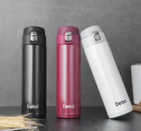 Debo德铂托马斯保温杯304不锈钢经典真空保温杯男女弹跳商务水杯480毫升