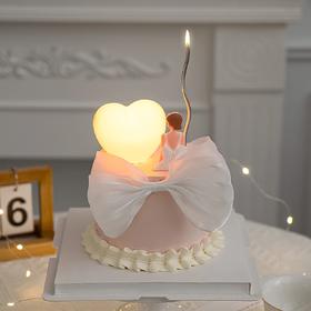 女神爱心灯一鲜奶动物奶油蛋糕