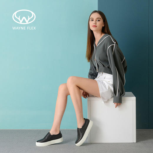 为舒适而生！Wayne Flex 韦恩鹿皮运动鞋 一脚蹬厚底乐福鞋 商品图2