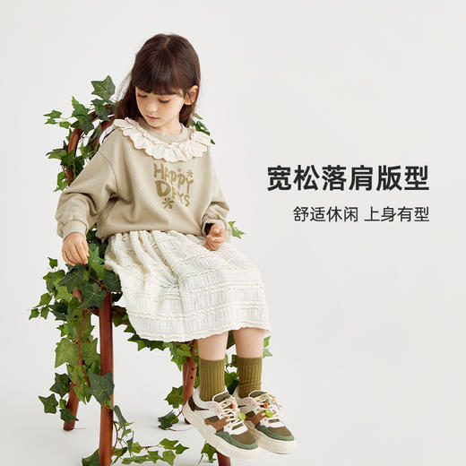 fx-咕噜日记【绵软舒适亲肤】花边领字母印花卫衣PCWY2316 商品图1