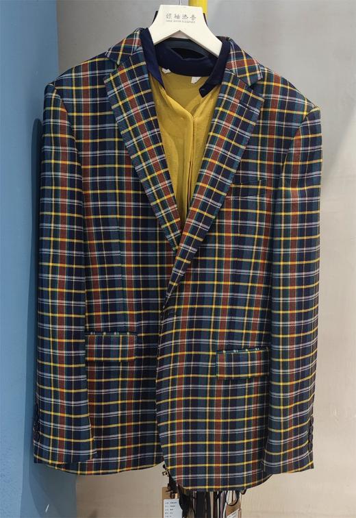 男装修身西服单西 霸道总裁范 彩色格子 进口稀缺面料 J204M4662 商品图0